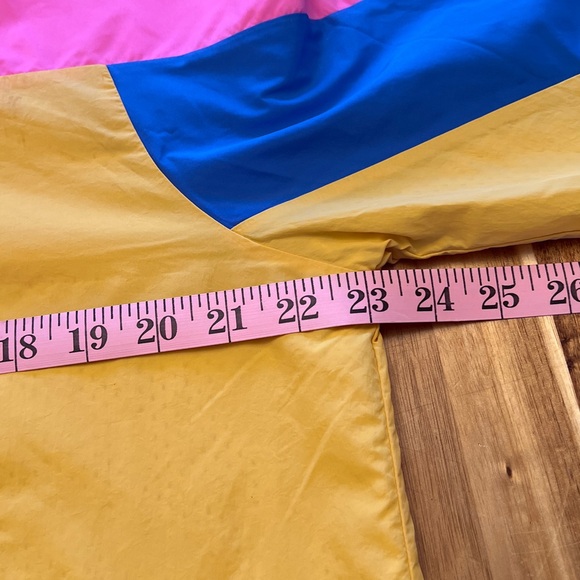 Victoria's Secret Pink Yellow Blue Block Retro Windbreaker Hooded Jacket - Picture 12 of 16